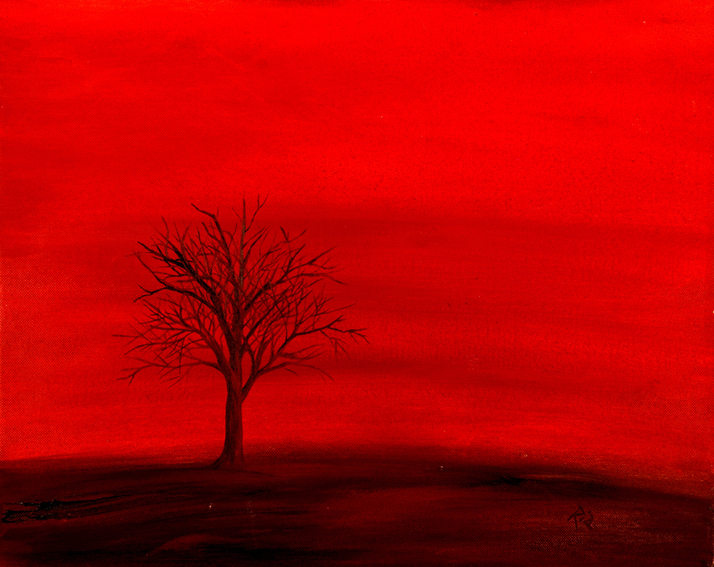 Red Tree by Ria Fine Art