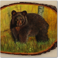 Black Bear on Wood - Click to Enlarge Image