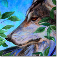 Wolf in the Leaves - Click to Enlarge Image