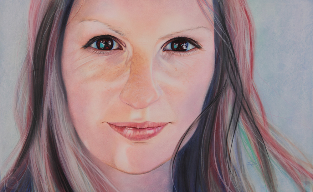 Pink Haired Girl by Ria Fine Art