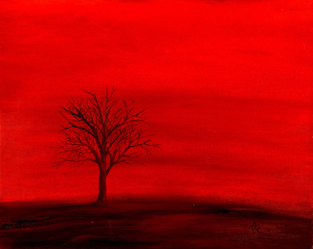 Red Tree by Ria Fine Art