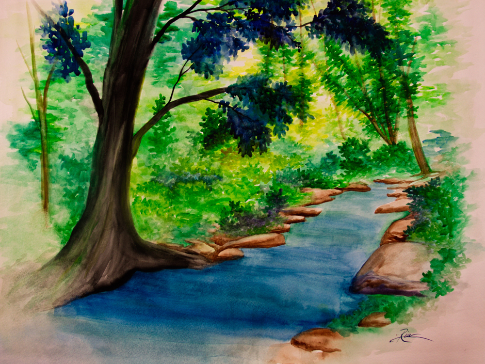 Storybook Stream by Ria Fine Art