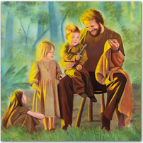 Captian Moroni Teaches His Children - Click to Enlarge Image