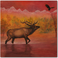 Elk & Eagle - Click to Enlarge Image