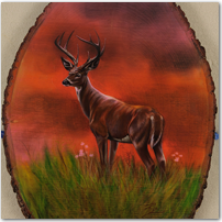 White Tailed Deer on Wood - Click to Enlarge Image
